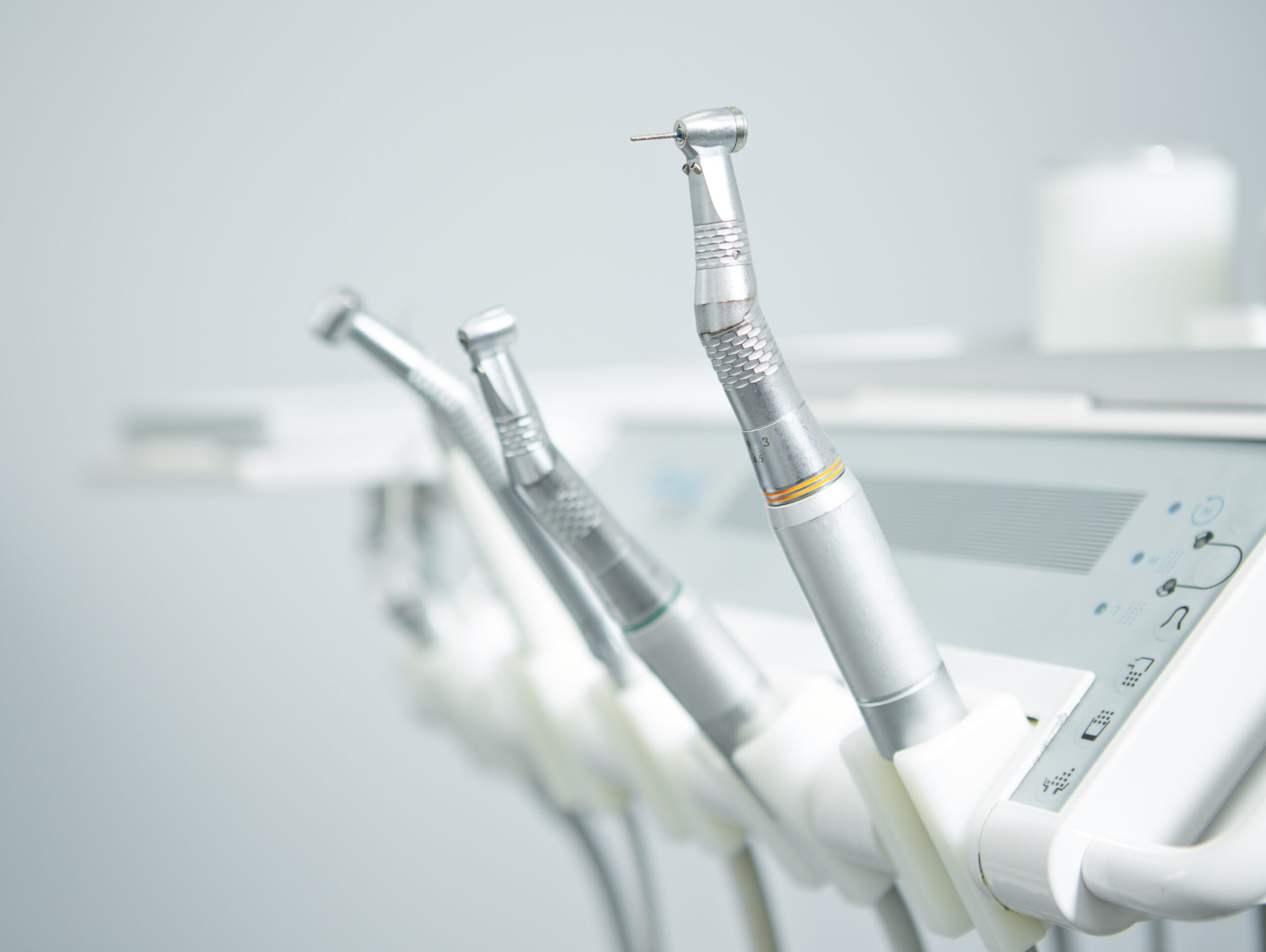 Different dental instruments and tools in a dentists office